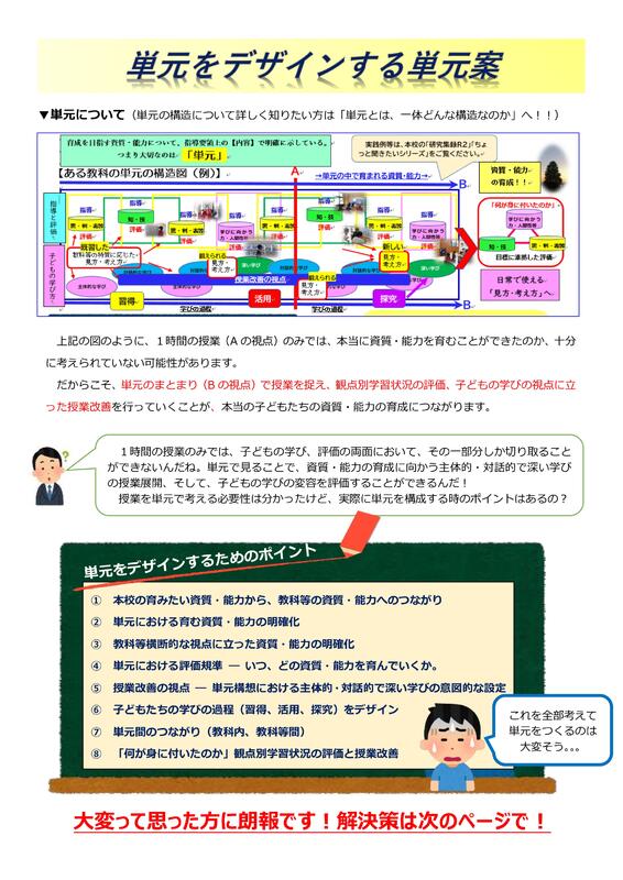 単元をデザインする単元案 単元をデザインする単元案